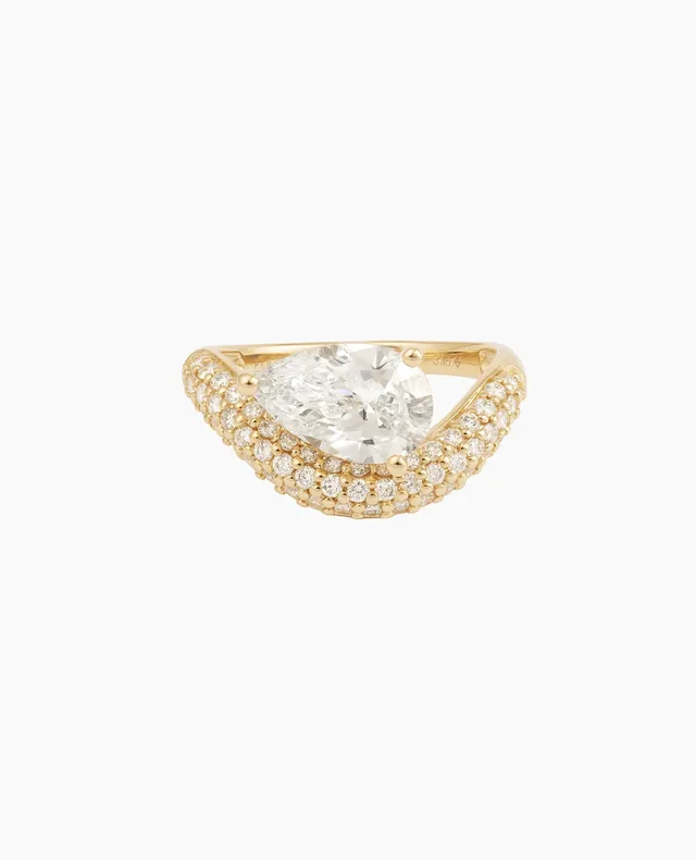 pers-e-paris-wave-bague-poire-pav-e-or-9-carats-diamant-laboratoire image 1