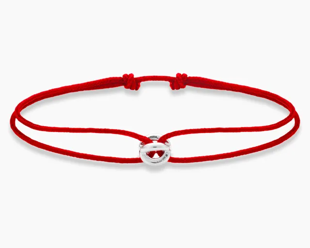 le-gramme-bracelet-cordon-entrelacs-rouge-le-1g-argent image 1
