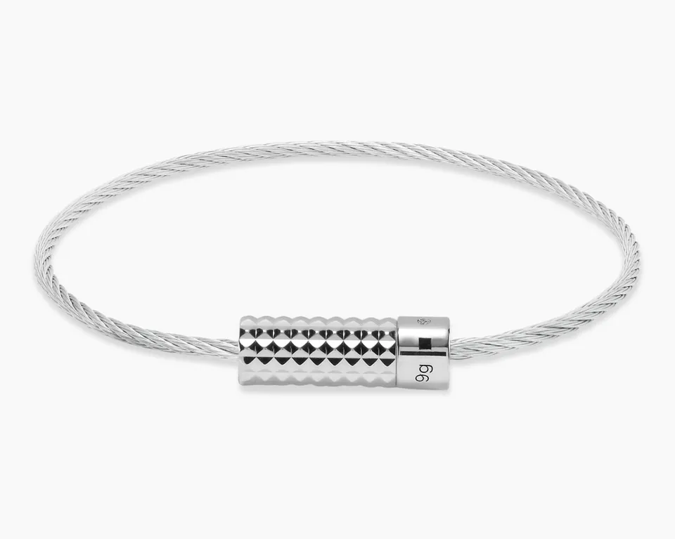 le-gramme-bracelet-c-ble-guilloch-pyramide-le-9g-argent image 1
