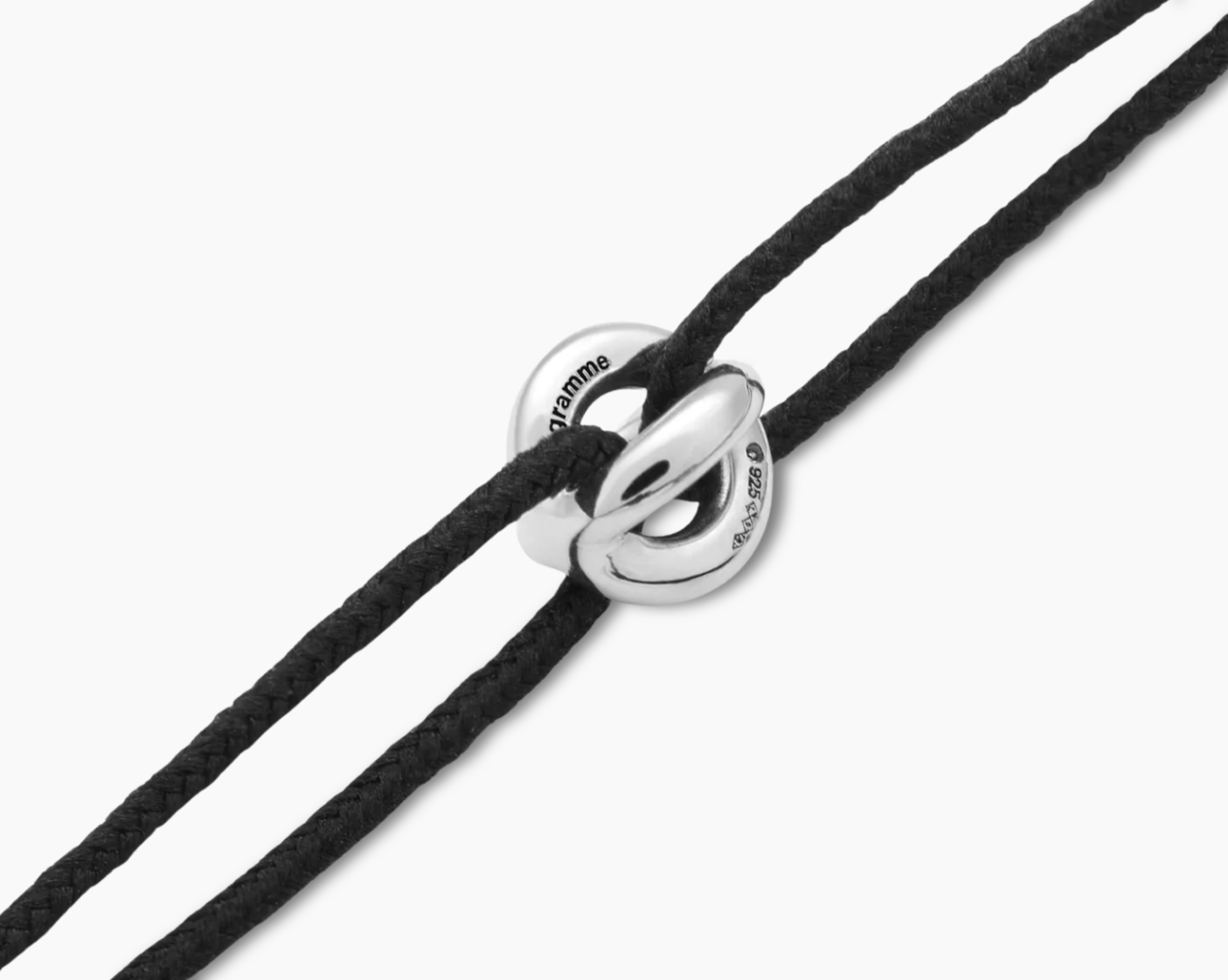 le-gramme-bracelet-cordon-entrelacs-noir-le-1g-argent image 3