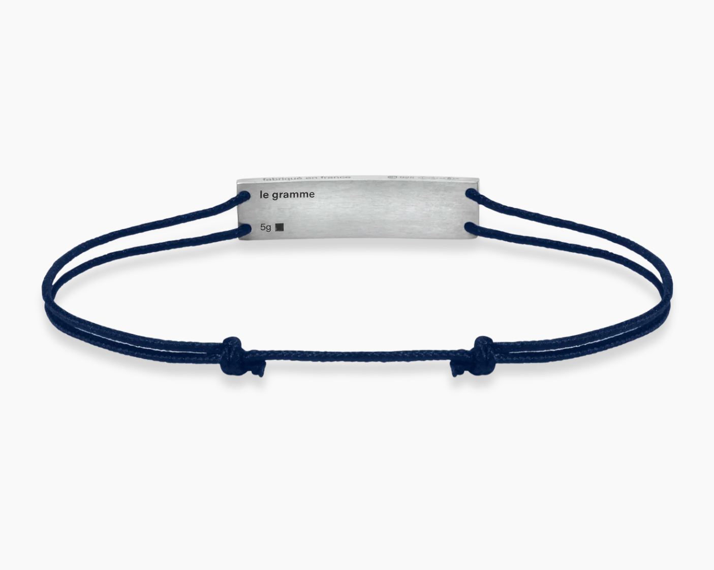 le-gramme-bracelet-cordon-bleu-marine-godron-le-5g image 3
