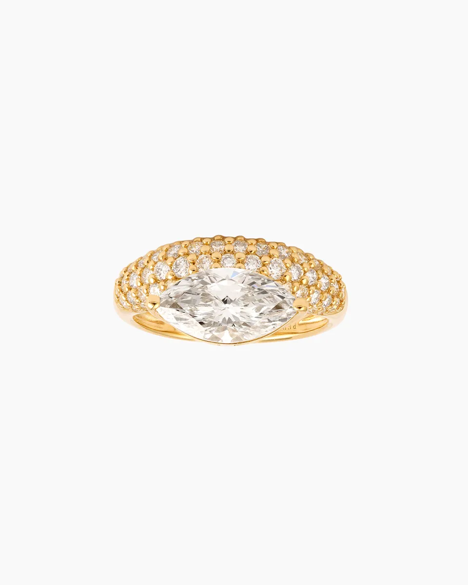 pers-e-paris-bague-d-me-marquise-pav-e-bague-or-9-18-carats-et-diamants-laborato image 1
