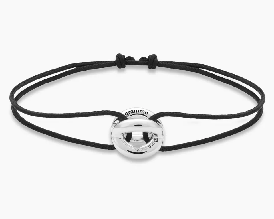 le-gramme-bracelet-cordon-entrelacs-noir-le-3g-argent image 1