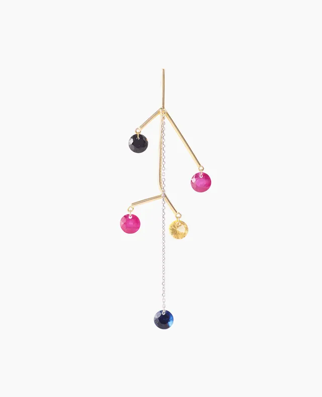 pers-e-paris-boucle-d-oreille-t-mobile-or-18-carats-5-pierres-pr-cieuses image 1