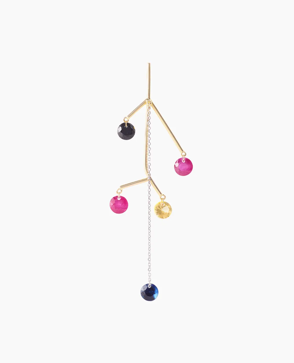 pers-e-paris-boucle-d-oreille-t-mobile-or-18-carats-5-pierres-pr-cieuses image 1