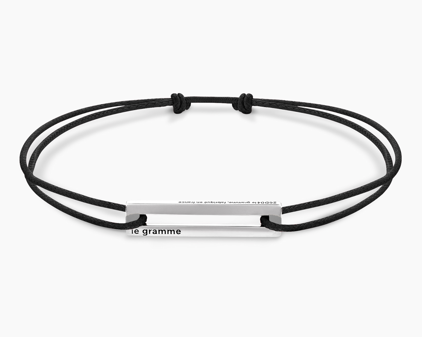 le-gramme-bracelet-cordon-noir-perfor-le-1-7g-argent image 1