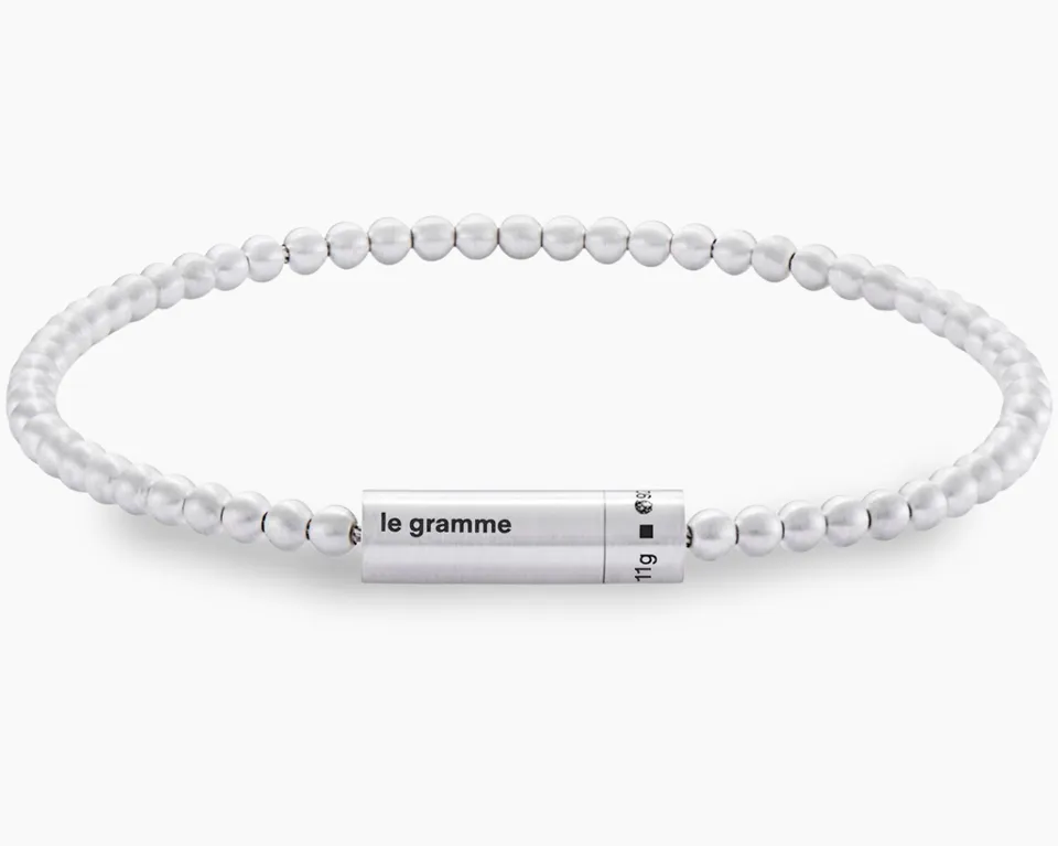 le-gramme-bracelet-beads-le-11g-argent-perles-3-mm image 1