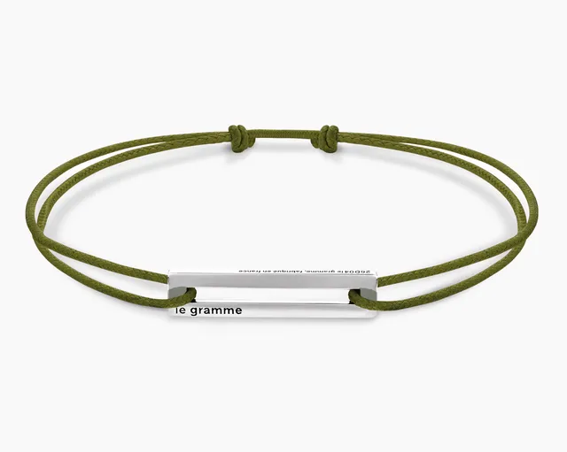 le-gramme-cordon-le-1-7g-bracelet-cordon-kaki-perfor-argent image 1
