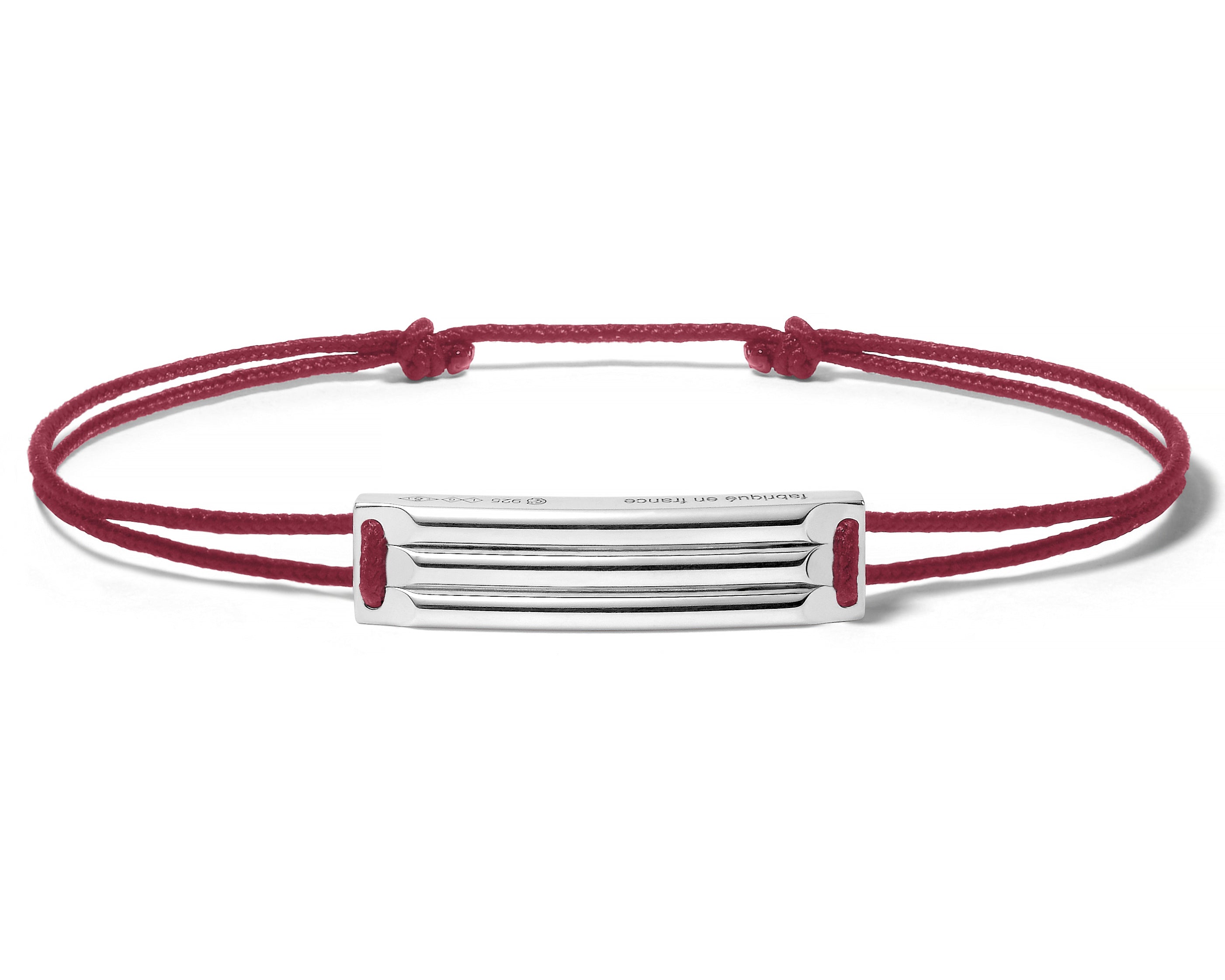 le-gramme-bracelet-cordon-bordeaux-godron-le-5g image 1