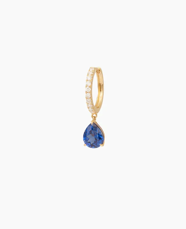 pers-e-paris-mono-boucle-cr-ole-iris-saphir-poire-or-9-carats-et-saphir-laborato image 1