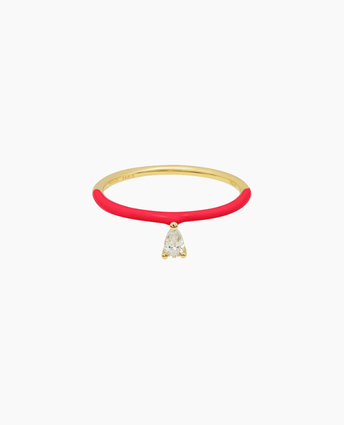 pers-e-paris-bague-enamel-rose-bague-or-18-carats-un-diamant-poire image 1