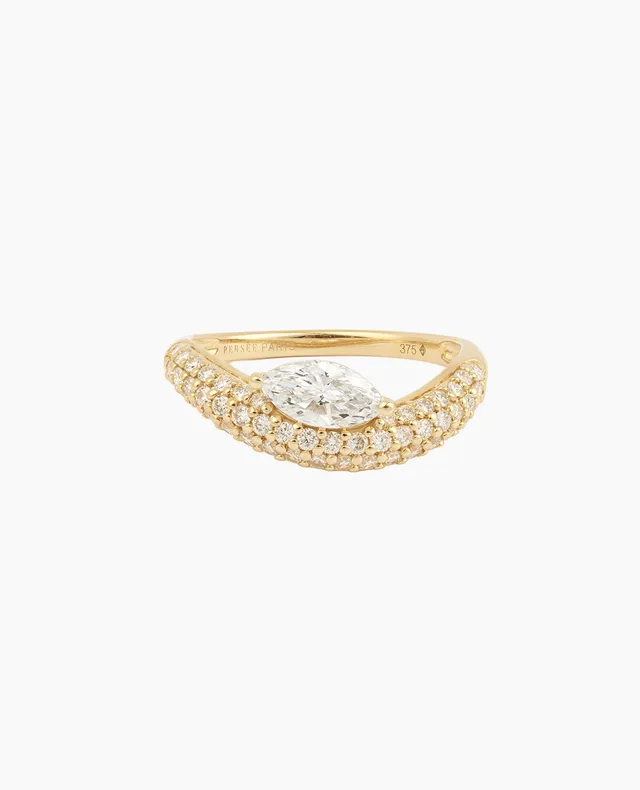 pers-e-paris-wave-marquise-pav-e-bague-or-9-18-carats-diamant-0-5-carat image 1