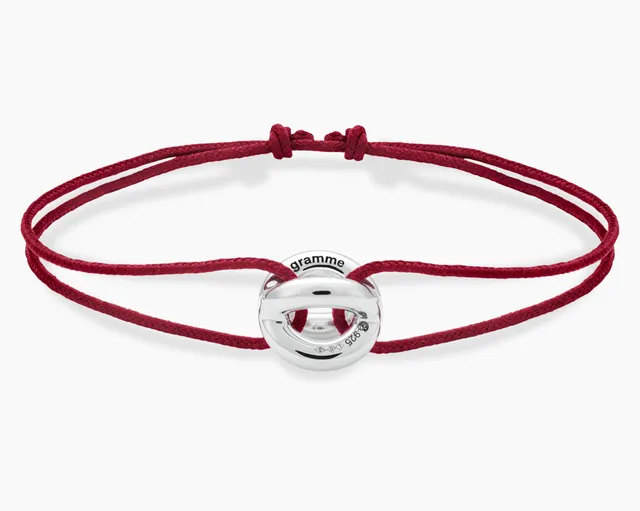 le-gramme-bracelet-cordon-entrelacs-bordeaux-le-3g-argent-925-femme image 1