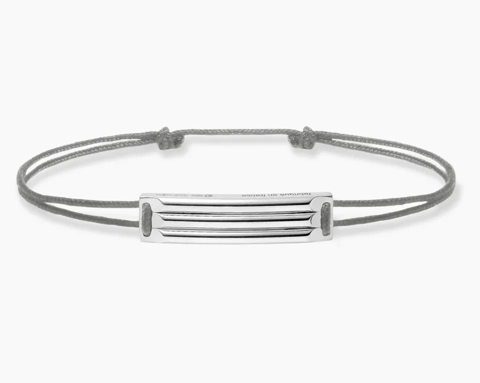 le-gramme-bracelet-cordon-gris-godron-le-5g image 1