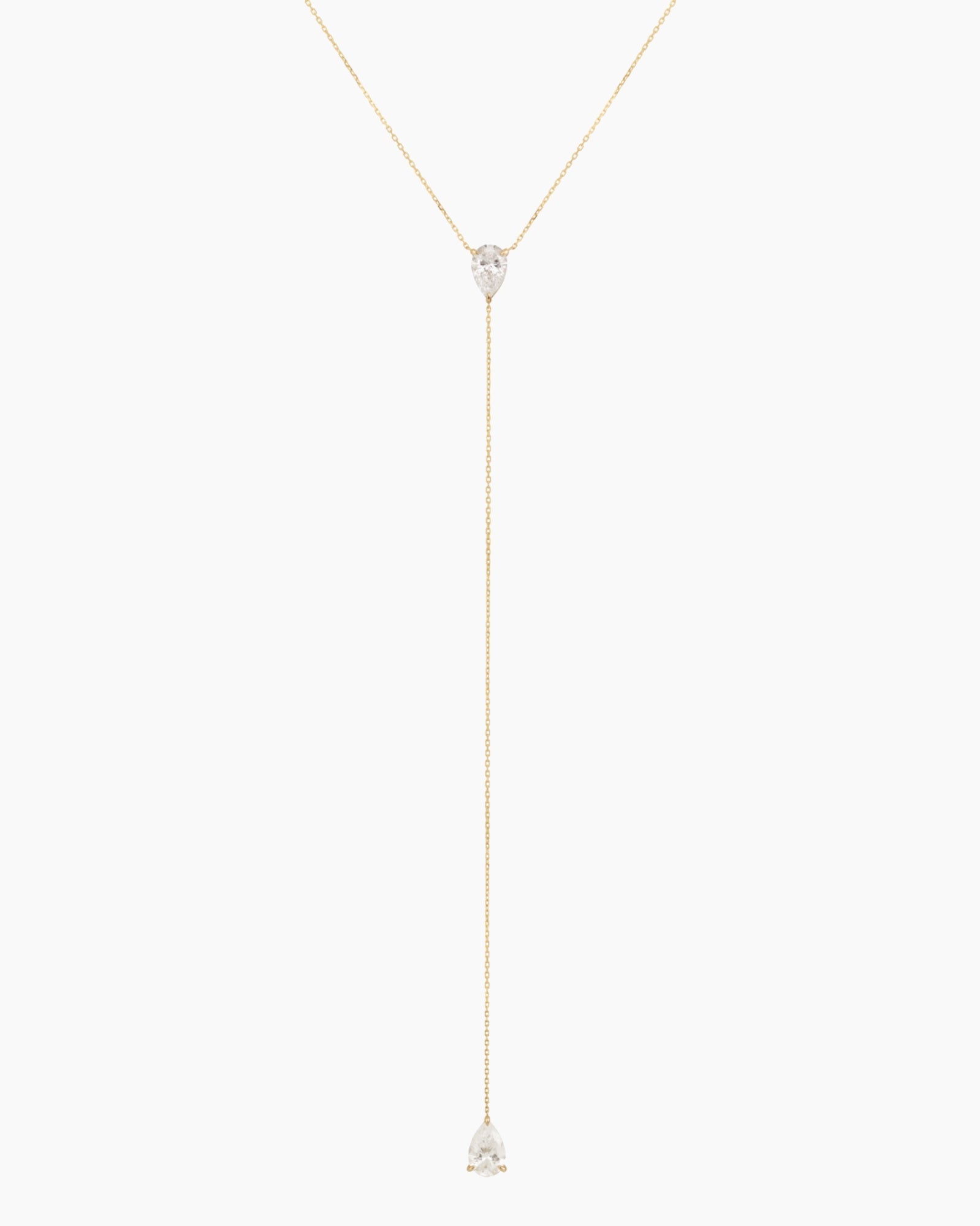 pers-e-paris-collier-cravate-deux-diamants-poire-or-9-carats image 1