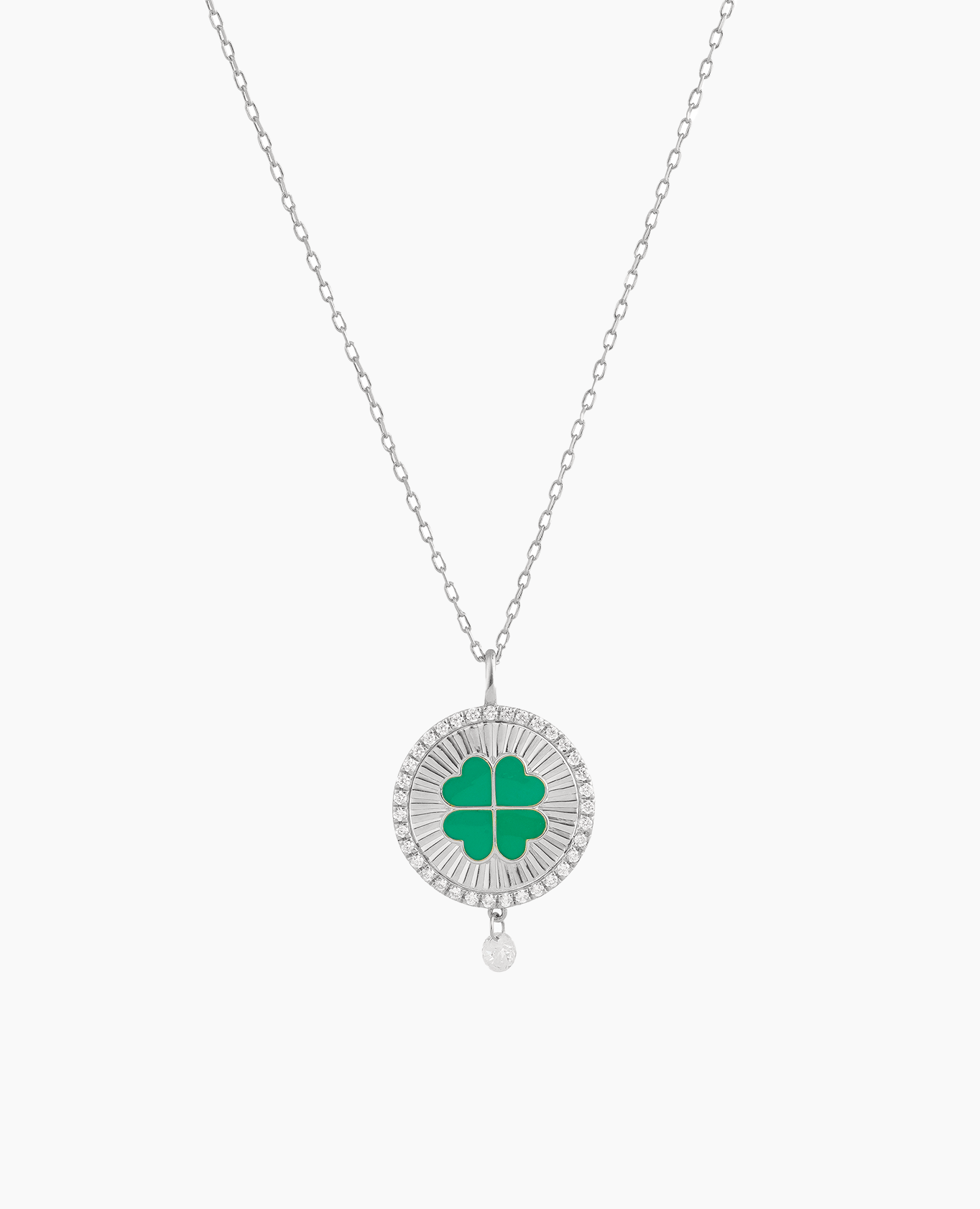 pers-e-paris-celeste-collier-porte-bonheur-tr-fle-vert-or-18-carats-diamant image 3