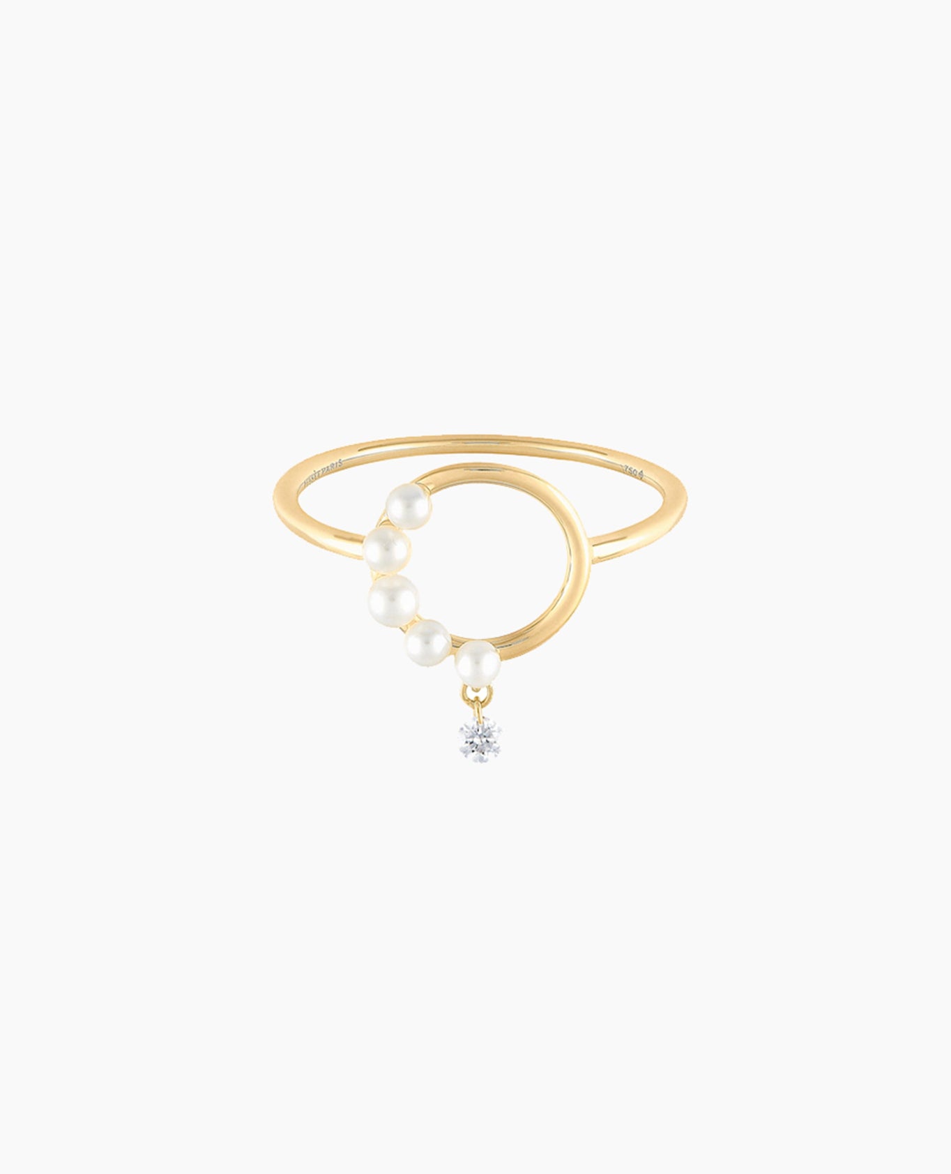 pers-e-paris-bague-aphrodite-demi-perl-e-or-jaune-18-carats-perles-diamant image 1