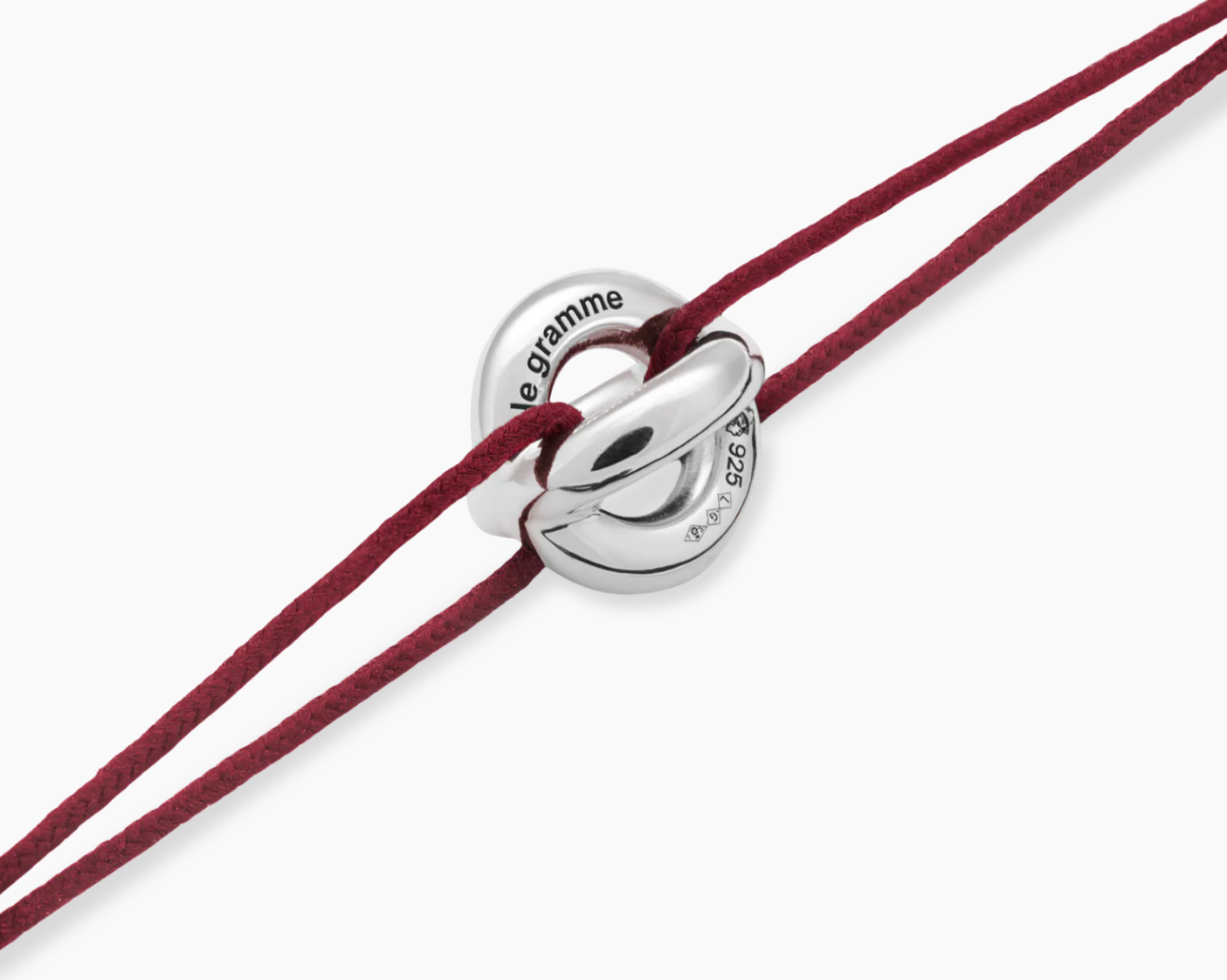 le-gramme-bracelet-cordon-entrelacs-bordeaux-le-3g-argent-925-femme image 3