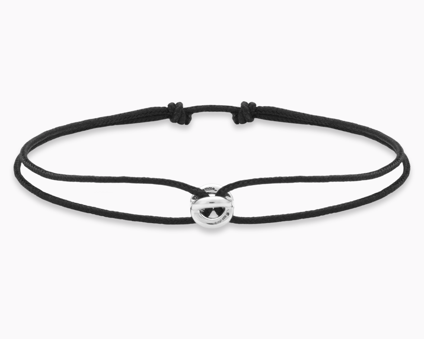 le-gramme-bracelet-cordon-entrelacs-noir-le-1g-argent image 1
