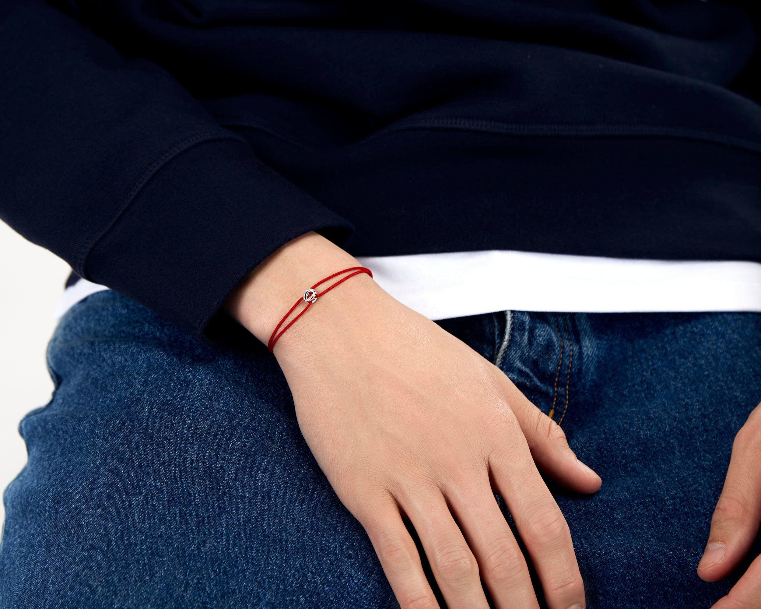 le-gramme-bracelet-cordon-entrelacs-rouge-le-1g-argent image 4