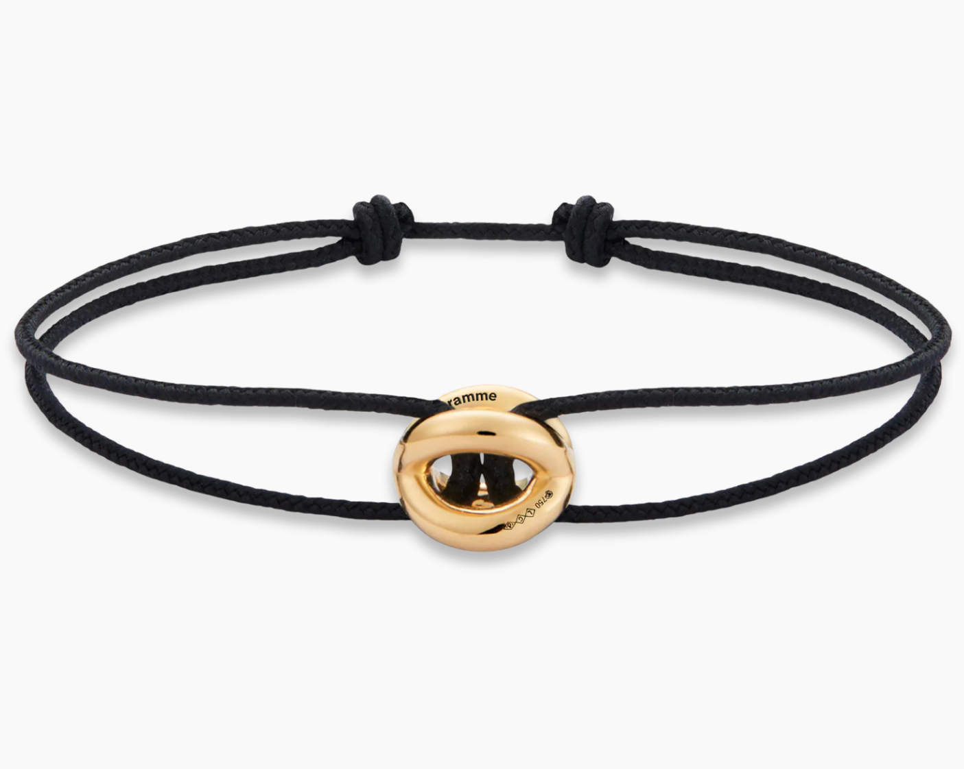 le-gramme-bracelet-cordon-entrelacs-noir-le-3g-or-jaune-750 image 1