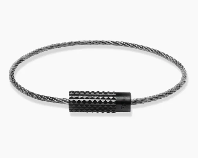 le-gramme-bracelet-c-ble-guilloch-pyramide-le-7g-c-ramique-noire image 1