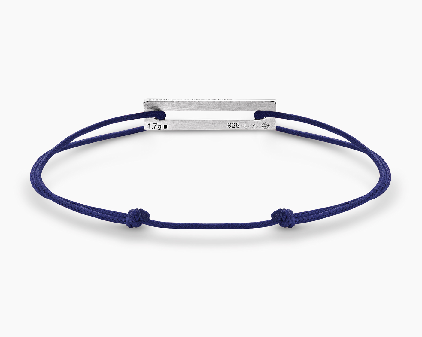 le-gramme-bracelet-cordon-bleu-marine-perfor-le-1-7g-argent image 2