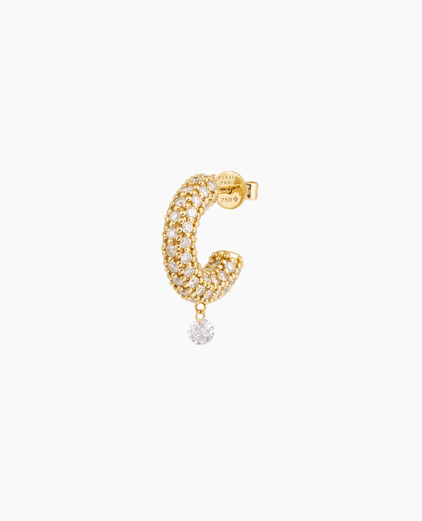 pers-e-paris-mono-boucle-d-oreille-cr-ole-pav-e-bridal-or-18-carats-diamants image 1