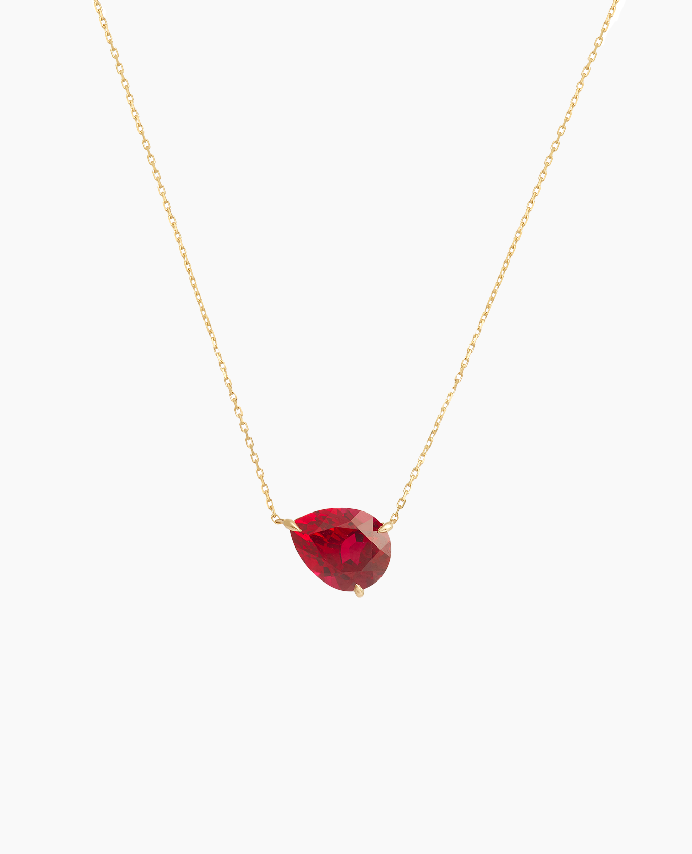 pers-e-paris-collier-iris-rubis-or-9-carats-poire-pench-e-1-carat image 3