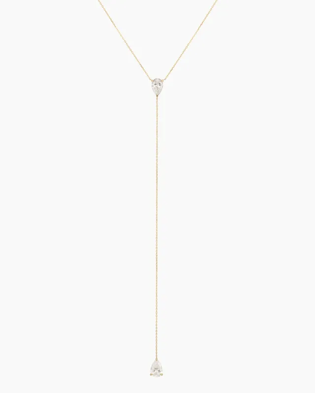 pers-e-paris-collier-cravate-deux-diamants-poire-or-9-carats image 1