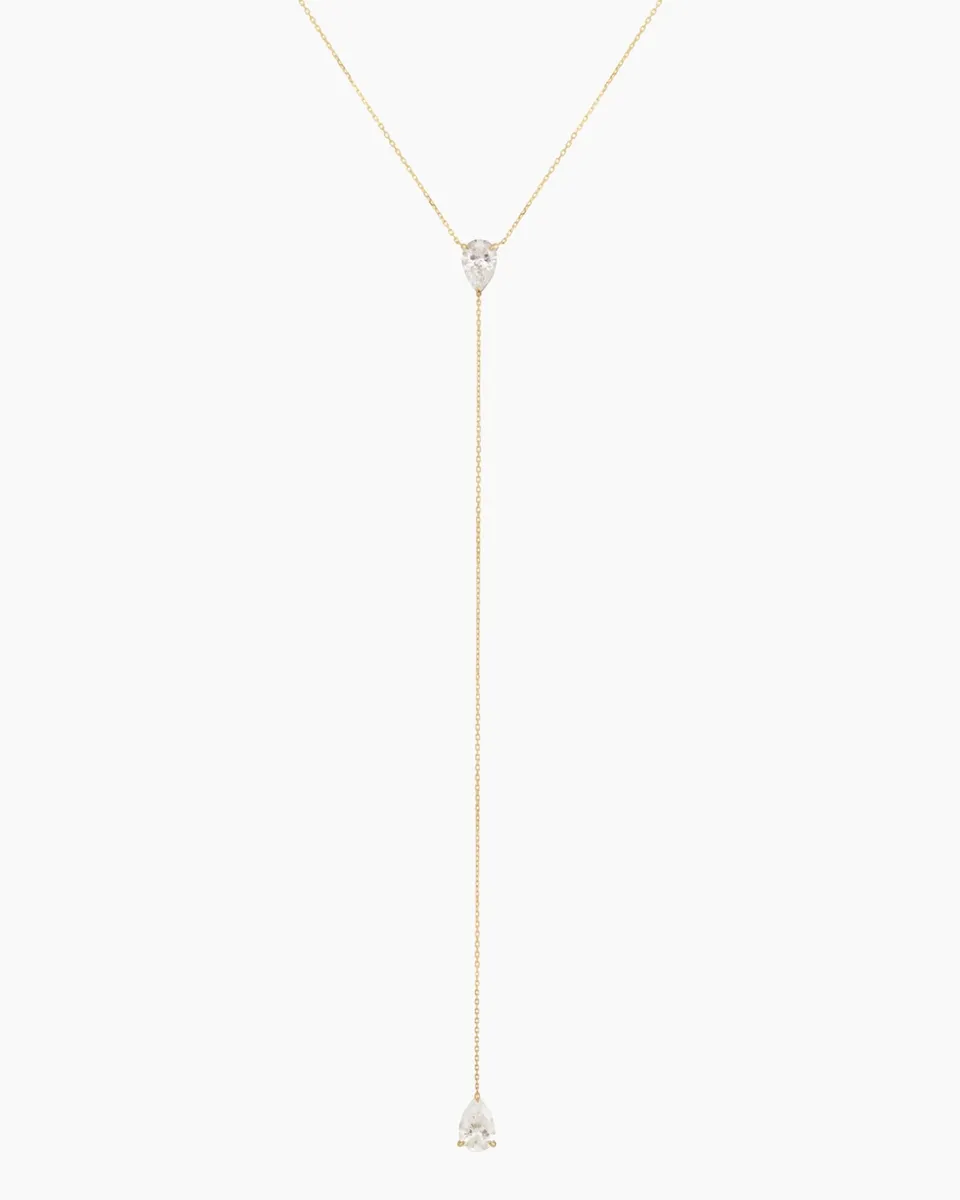 pers-e-paris-collier-cravate-deux-diamants-poire-or-9-carats image 1
