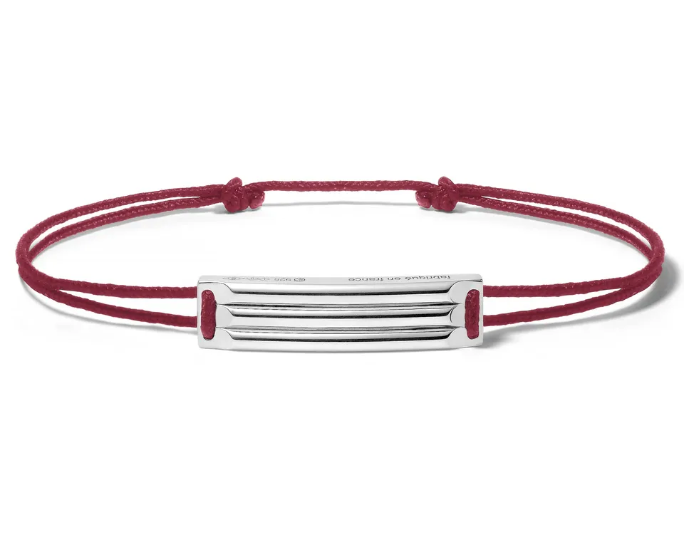 le-gramme-bracelet-cordon-bordeaux-godron-le-5g image 1
