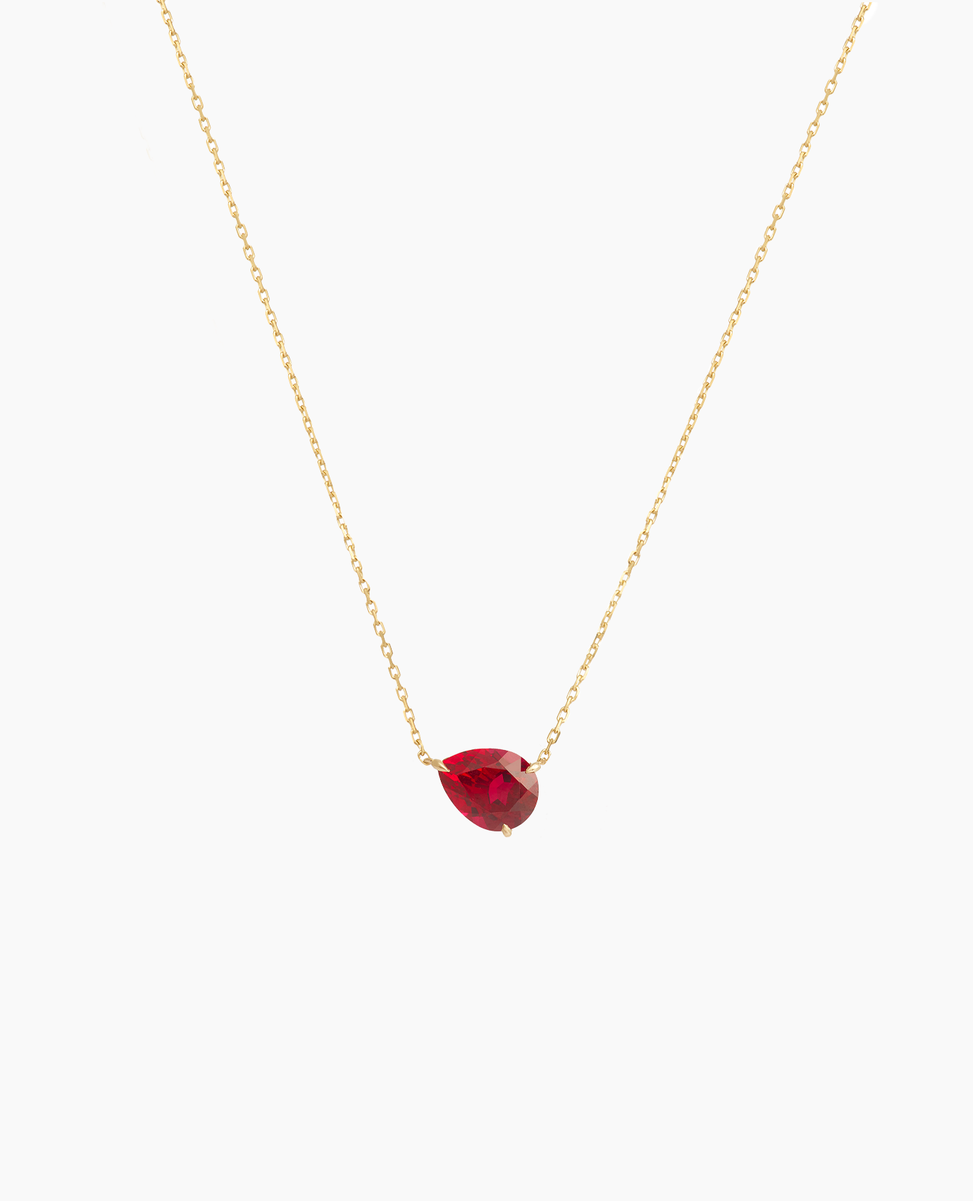 pers-e-paris-collier-iris-rubis-or-9-carats-poire-pench-e-1-carat image 1