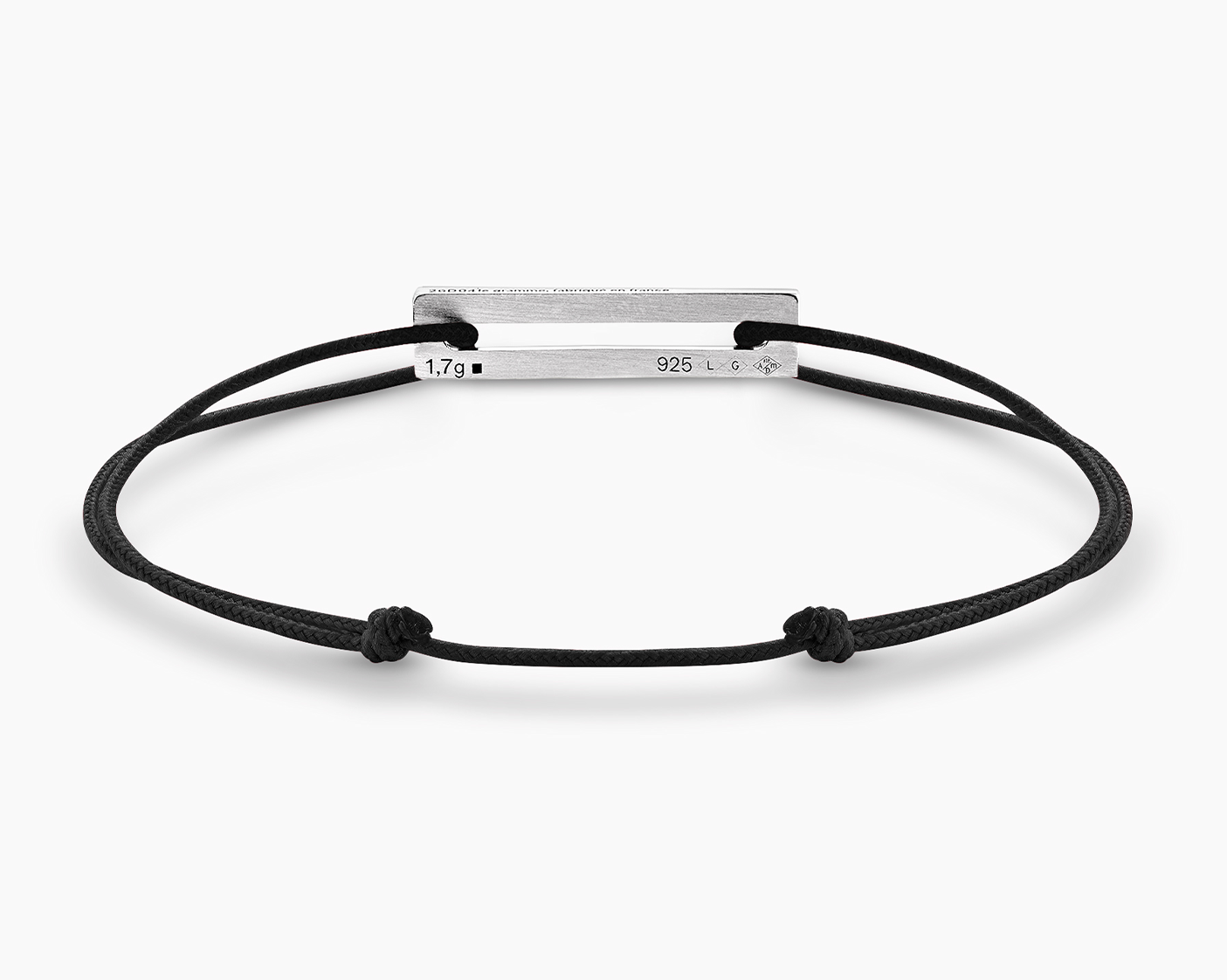 le-gramme-bracelet-cordon-noir-perfor-le-1-7g-argent image 2