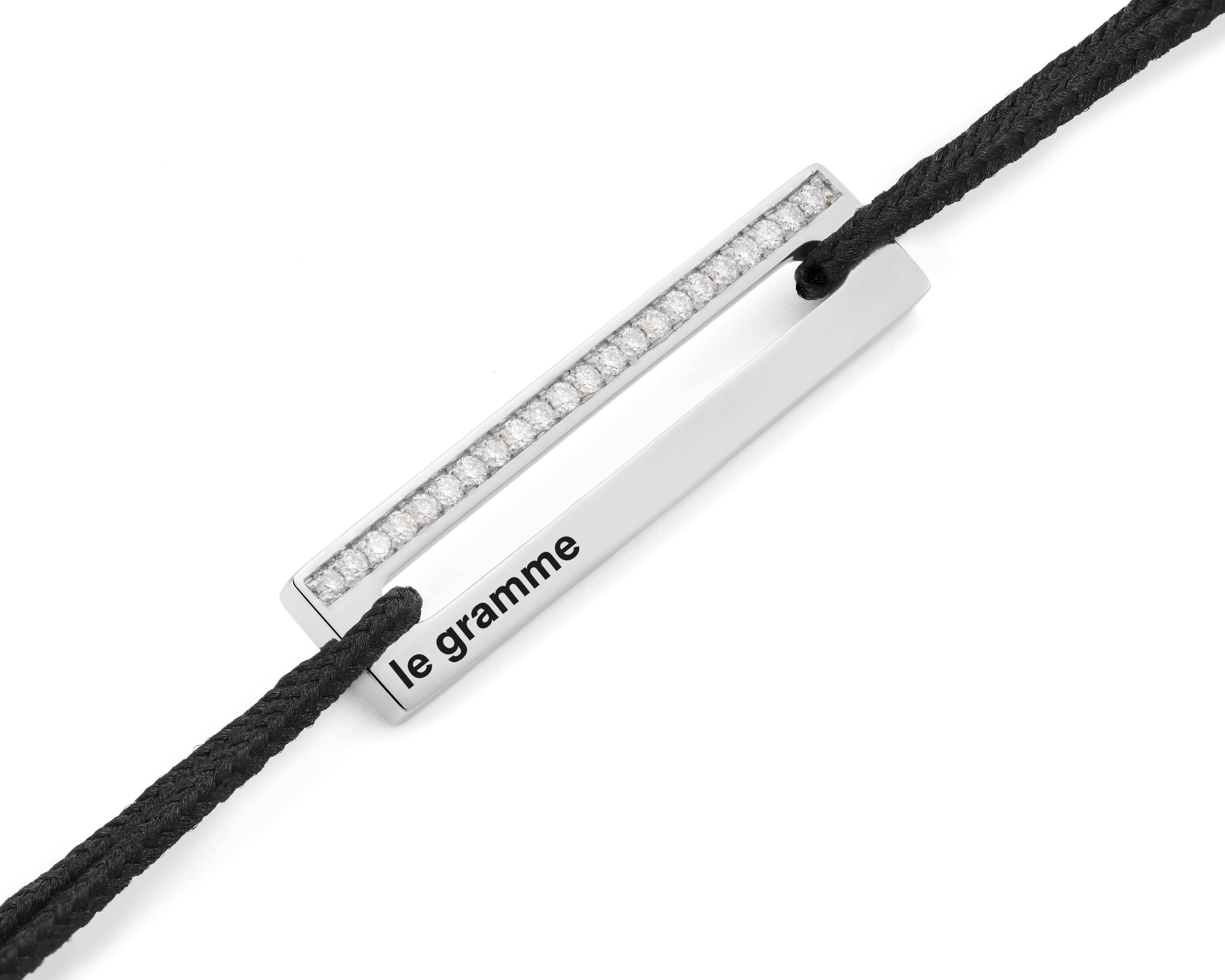 le-gramme-bracelet-cordon-noir-perfor-le-1-7g-serti-diamants image 3