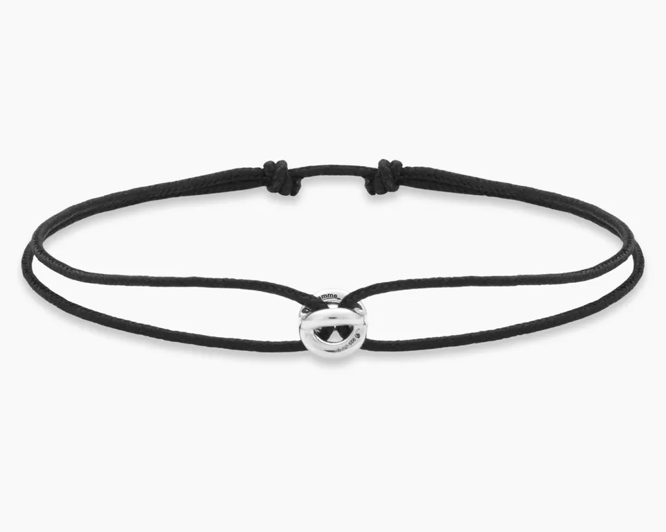 le-gramme-bracelet-cordon-entrelacs-noir-le-1g-argent image 1