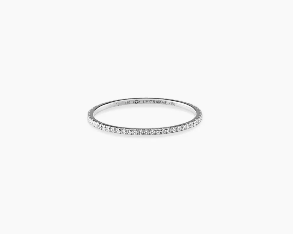 le-gramme-bague-la-1g-sertie-diamants-1-1mm-alliance-fine image 1
