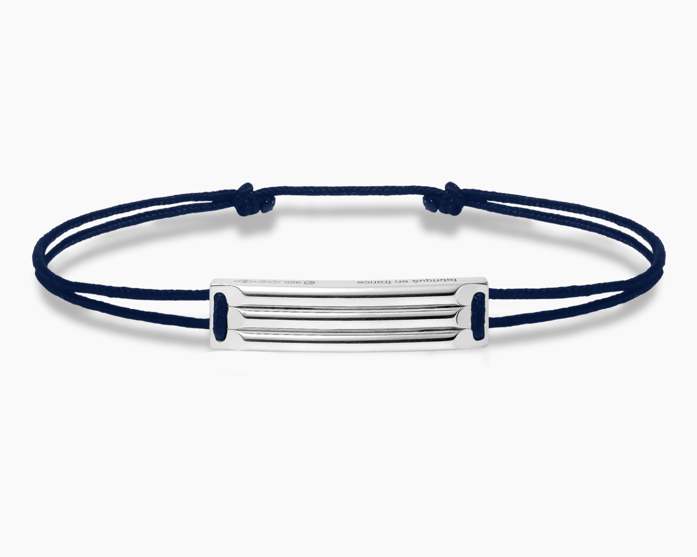 le-gramme-bracelet-cordon-bleu-marine-godron-le-5g image 1