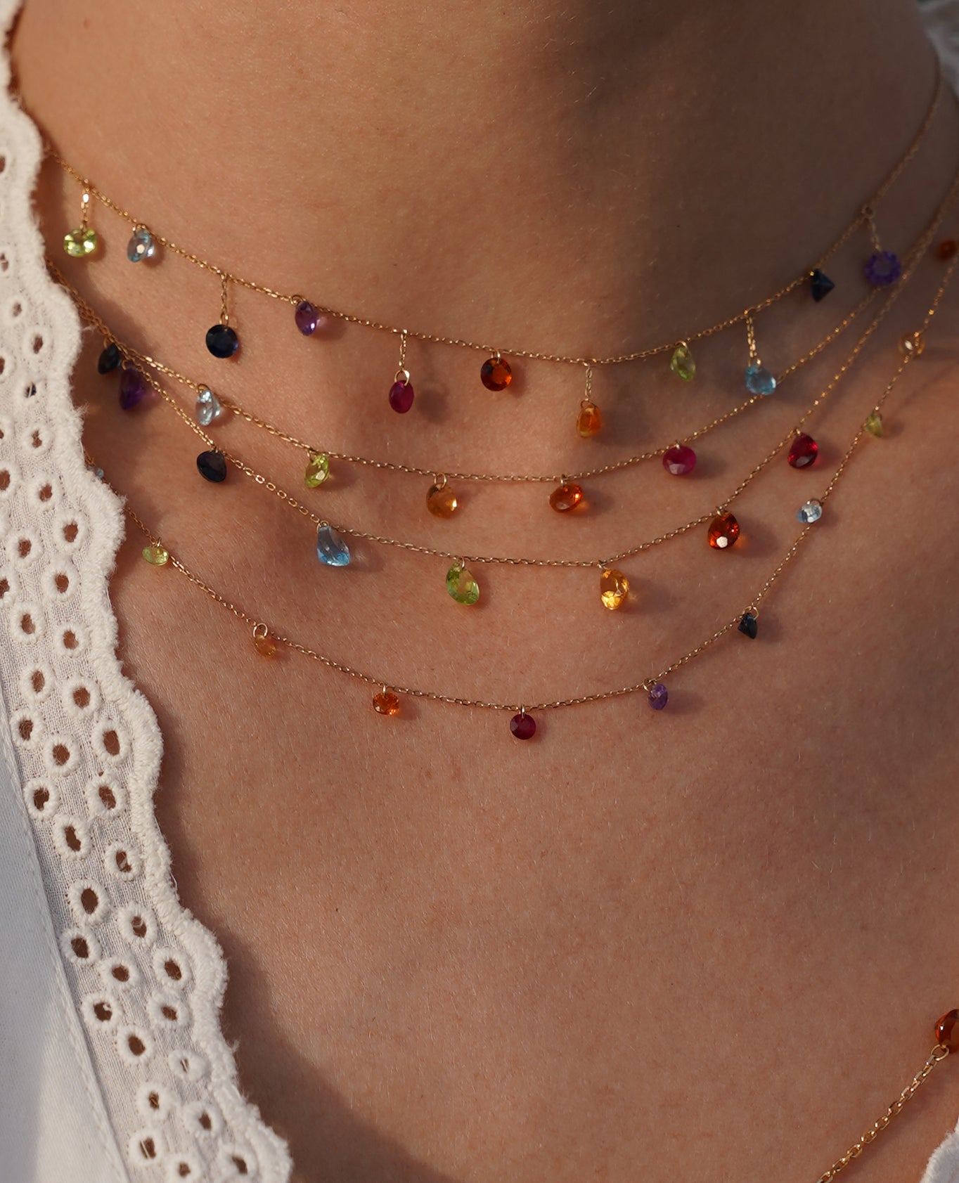 pers-e-paris-collier-chakras-quatorze-pierres-or-18-carats image 2