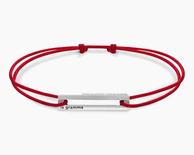 le-gramme-bracelet-cordon-rouge-perfor-le-1-7g-argent-7g image 1