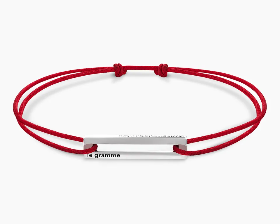 le-gramme-bracelet-cordon-rouge-perfor-le-1-7g-argent-7g image 1