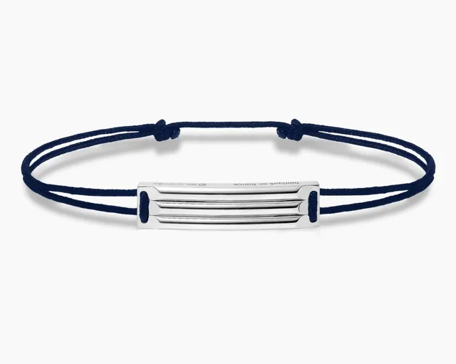 le-gramme-bracelet-cordon-bleu-marine-godron-le-5g image 1