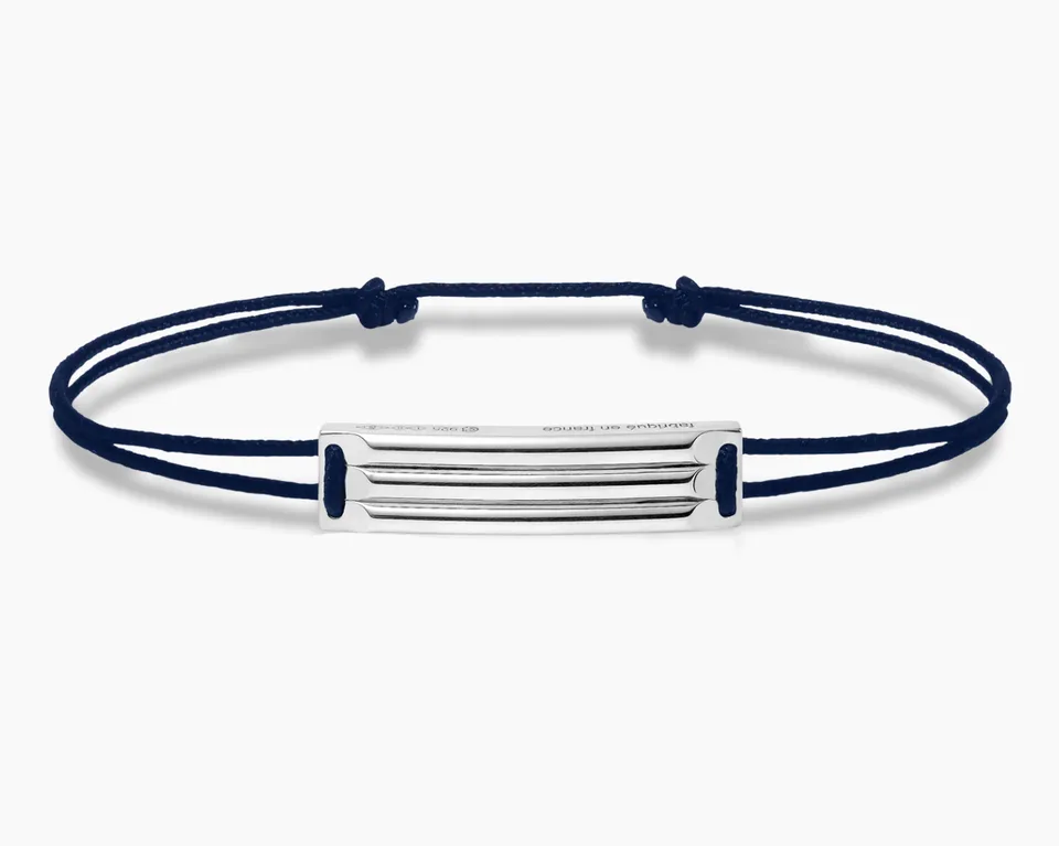 le-gramme-bracelet-cordon-bleu-marine-godron-le-5g image 1