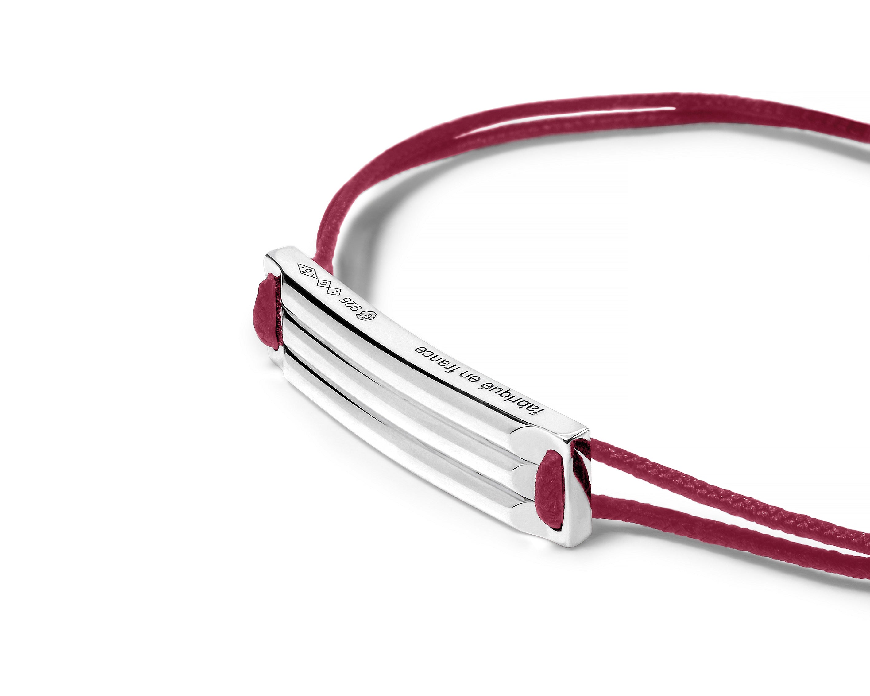 le-gramme-bracelet-cordon-bordeaux-godron-le-5g image 2