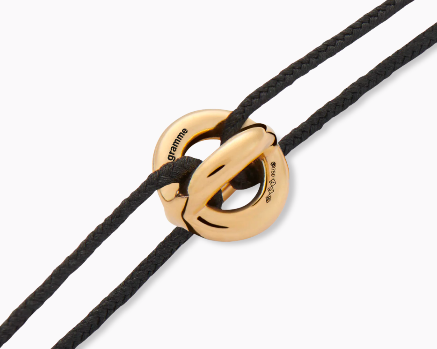 le-gramme-bracelet-cordon-entrelacs-noir-le-3g-or-jaune-750 image 3
