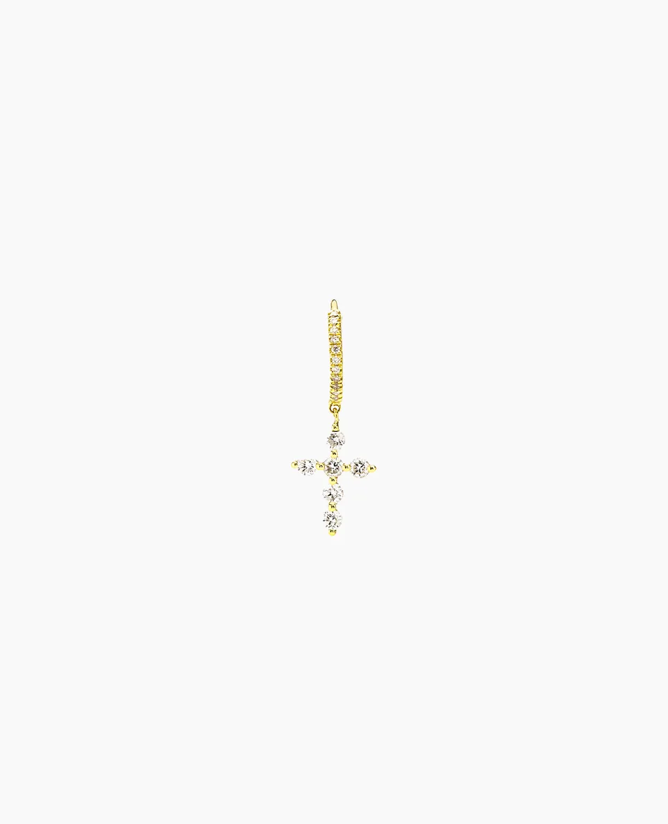 pers-e-paris-piercing-croix-pav-e-mini-boucle-d-oreille-or-18-carats-diamant image 1