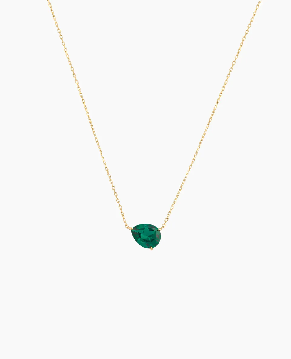 pers-e-paris-collier-iris-meraude-poire-or-9-carats-meraude-laboratoire-1-carat image 1