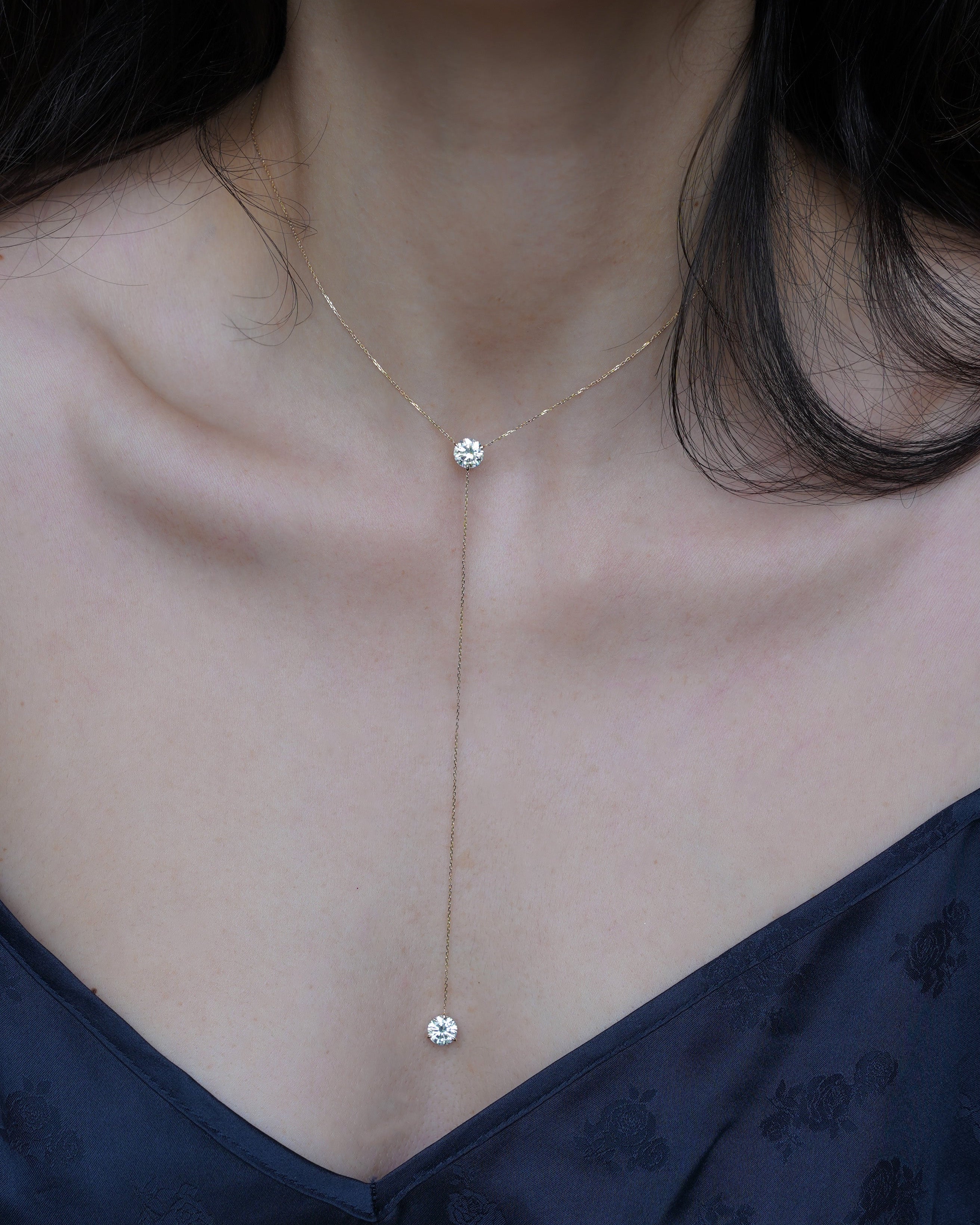 pers-e-paris-collier-cravate-dana-or-9-carats-2-diamants-2-carats image 2
