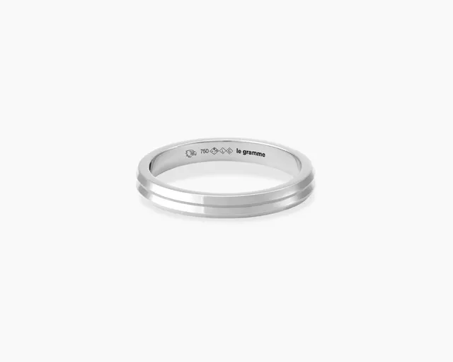 le-gramme-bague-ruban-guilloch-la-4g-or-blanc-750-3-mm image 1