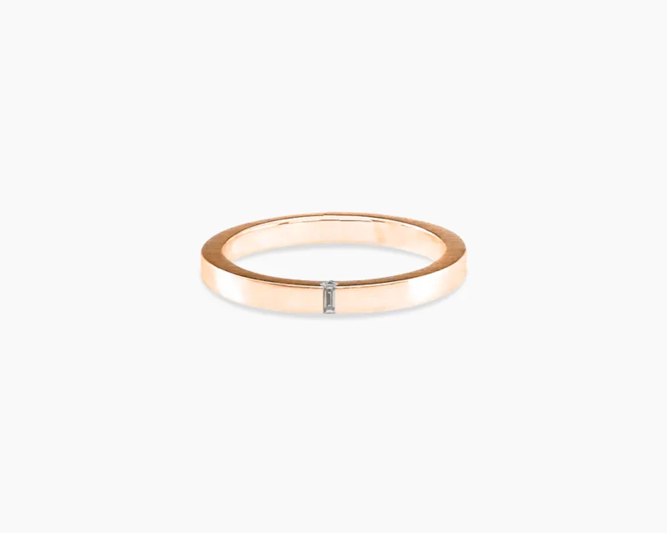 le-gramme-bague-ruban-2mm-la-5g-sertie-diamant-or-rouge-750-poli image 1